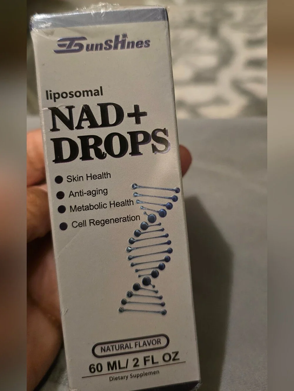 SunShines Liposomal NAD+ Drops - White with Blue Accents